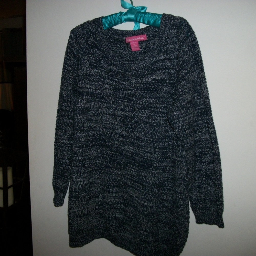 Woman Within navy multicolor sweater